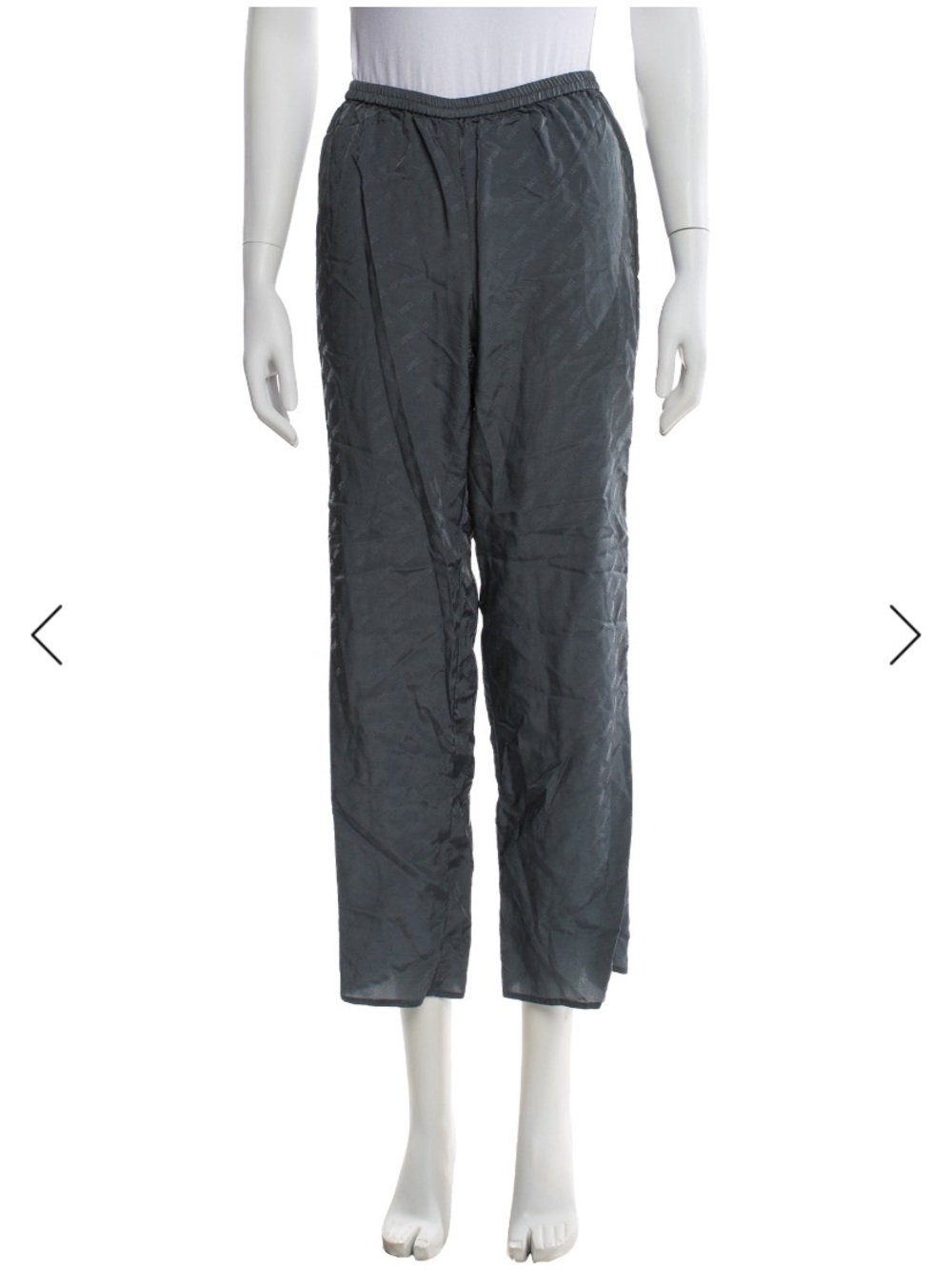 Sally LaPointe Slate Gray Elastic-Waist Straight Leg Pajamas Pants SZ XS